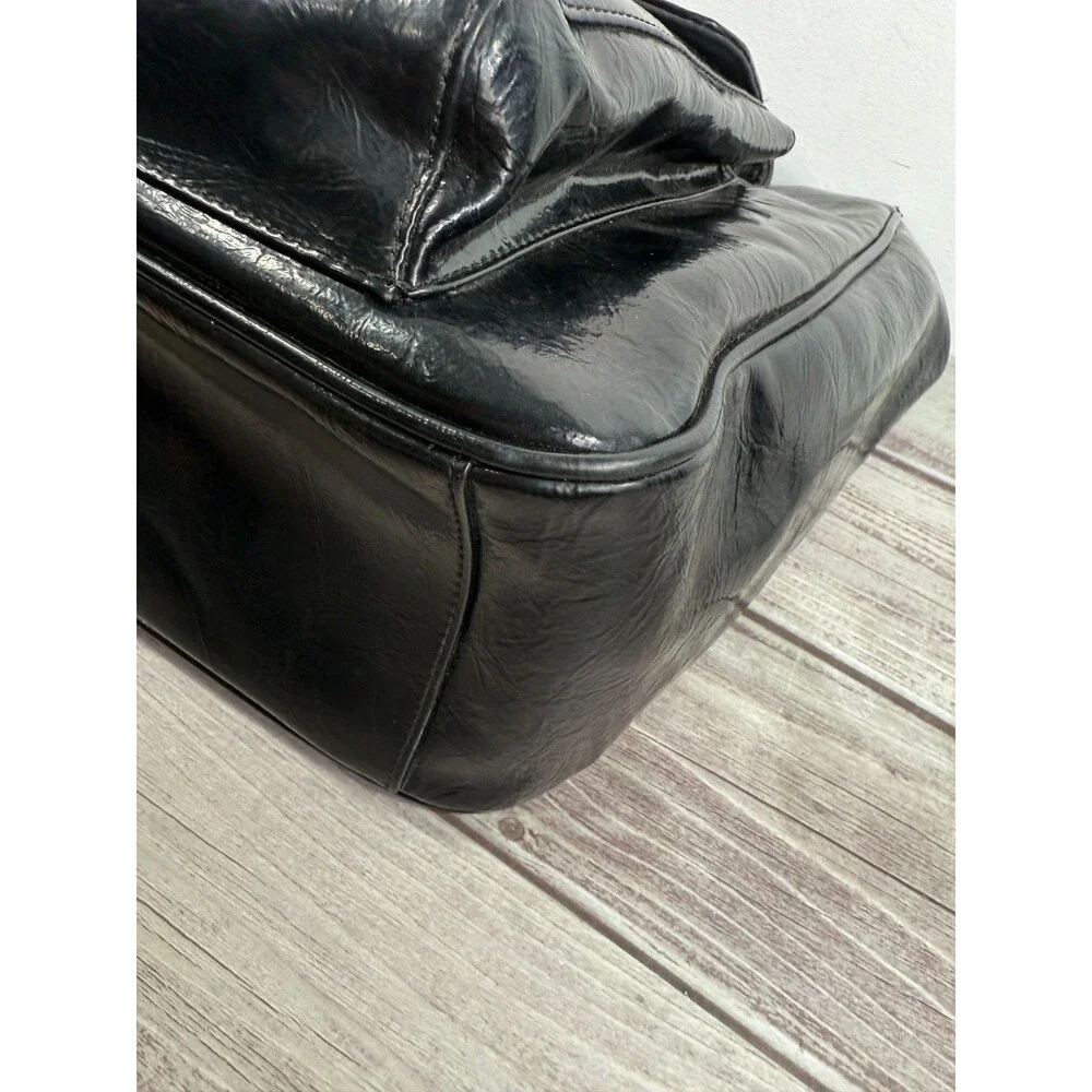 Vintage Black Leather Franchi‎ Handbag Shoulder bag